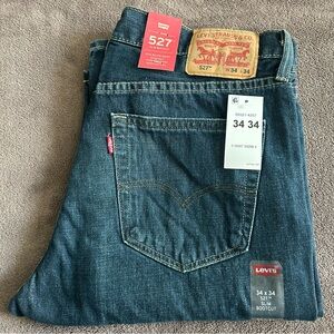 Levi's 527 Slim Bootcut Jeans in Dark Blue Denim